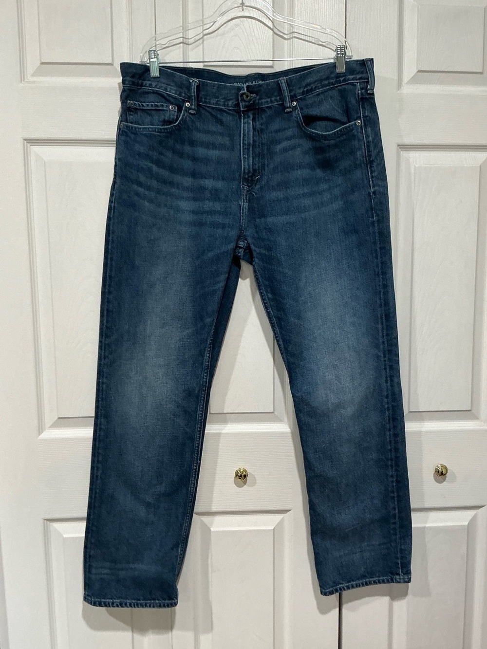 💙 Banana Republic Men’s Slim Blue Denim Jeans Zipper 38 x 32 (01420)